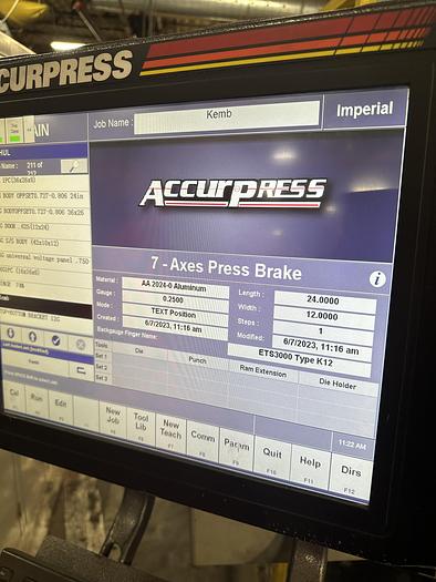 Used 485 TON X 10', ACCURPRESS ACCELL CNC PRESS BRAKE- 2009