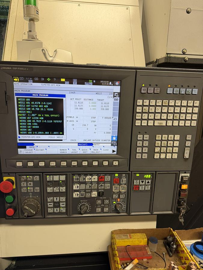 Used 2017 OKUMA GENOS L200E-MY-E, LIVE TOOL , Y AXIS CNC LATHE