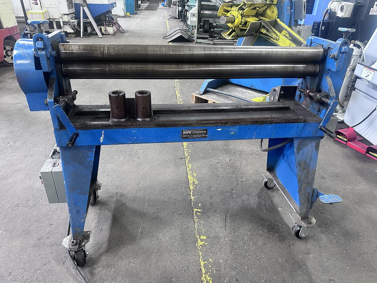 Used 50" X 14 GAUGE, BARER, POWERED INITIAL PINCH PLATE BENDING ROLLS