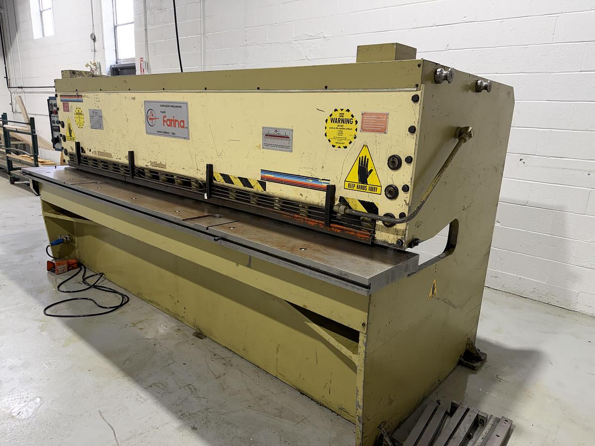 Used 10 GA X 10' FARINA, HYDRAULIC SHEAR