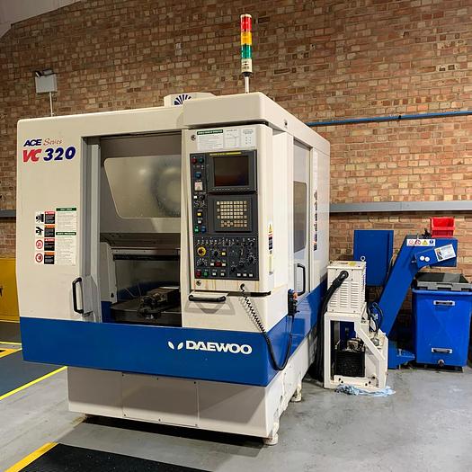 Used 2004 Doosan Ace VC 320 Twin Pallet Drill Tap Centre for Sale in