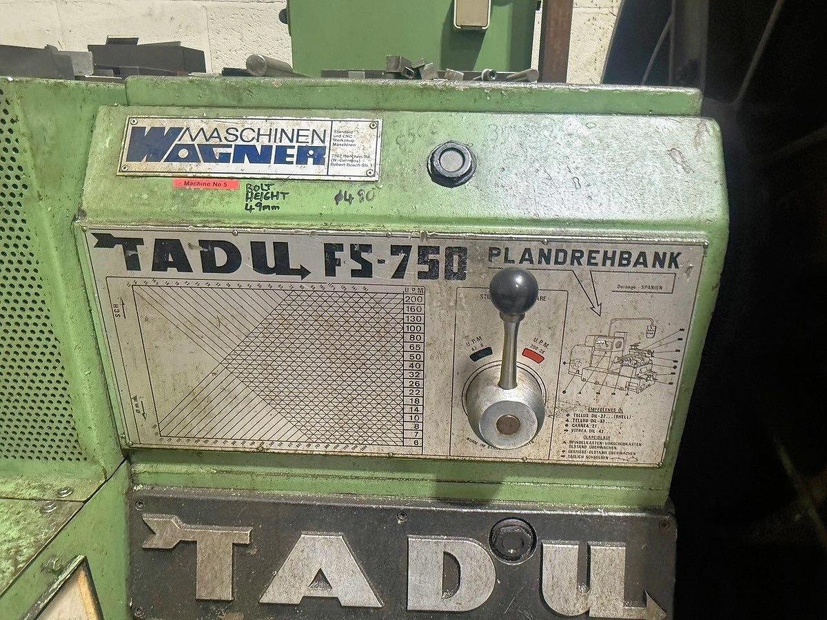 Used Tadu FS750 Facing Lathe