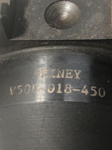 Used Briney V50E-018-450 CAT50 toolholder arbor USA, w/ 3/16" bore, 4-1/2" projection