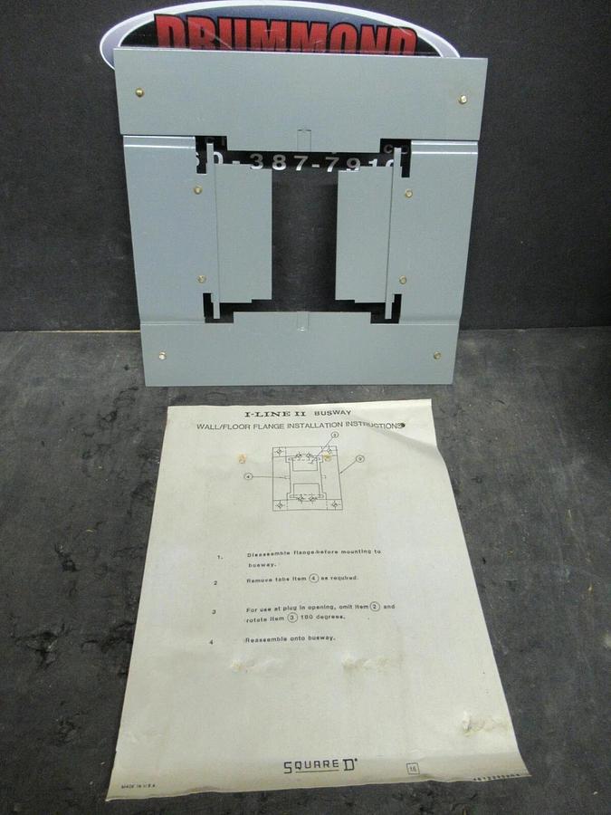 SQUARE D BUSWAY WALL AND FLOOR FLANGE ACF53WF I-LINE II 81249 BRACKET 1200 AMP