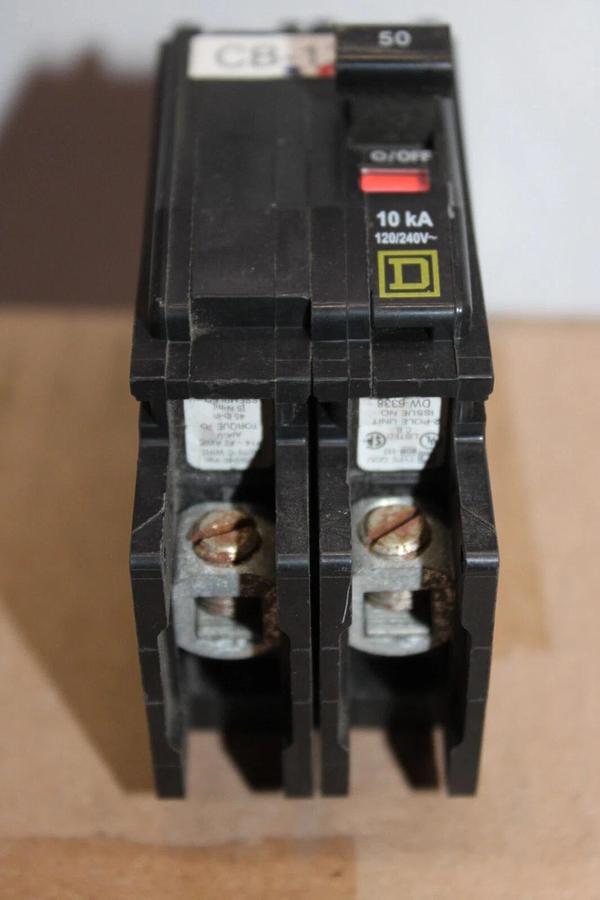 Used SQUARE D CIRCUIT BREAKER QOU250 50 AMP 2-POLE 120/240 VAC **WARRANTY**