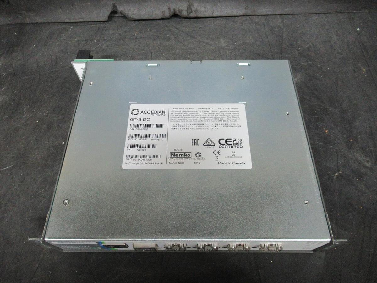 Used ACCEDIAN METRONID GT-S DC NETWORK INTERFACE 501-050-01 4-PORT *WARRANTY**