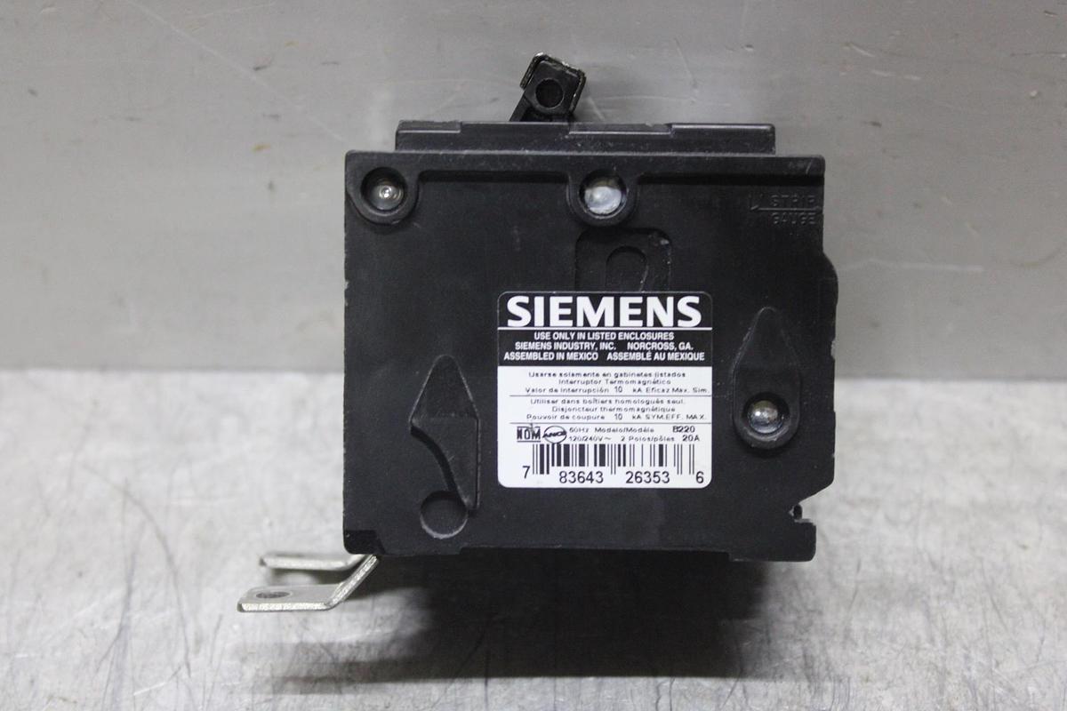 LOT OF 5 NEW SURPLUS SIEMENS BRREAKER B120 20 AMP 120/240V 1-POLE