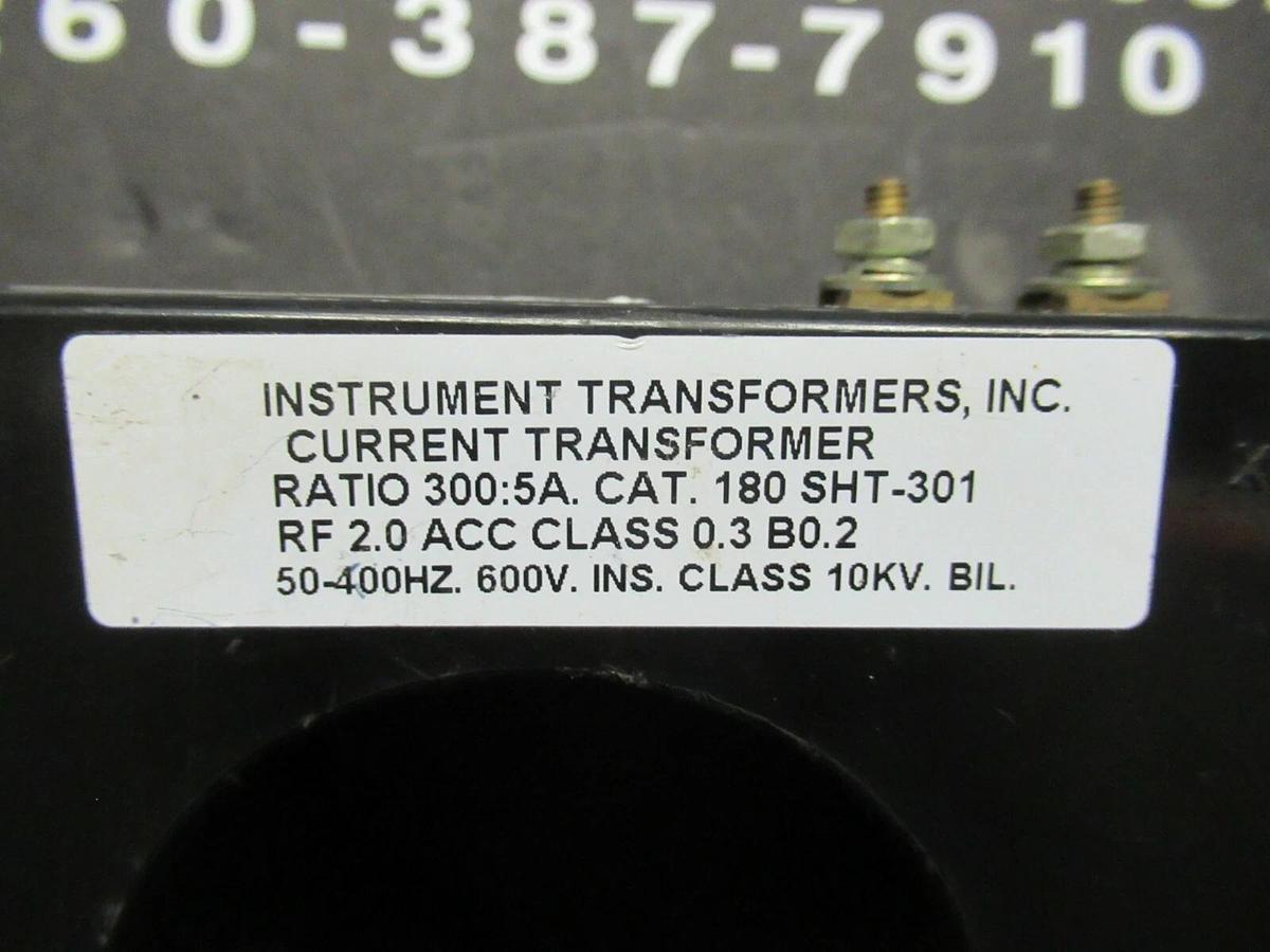 Used INSTRUMENT CURRENT TRANSFORMER 180 SHT-301 RATIO: 300:1 A
