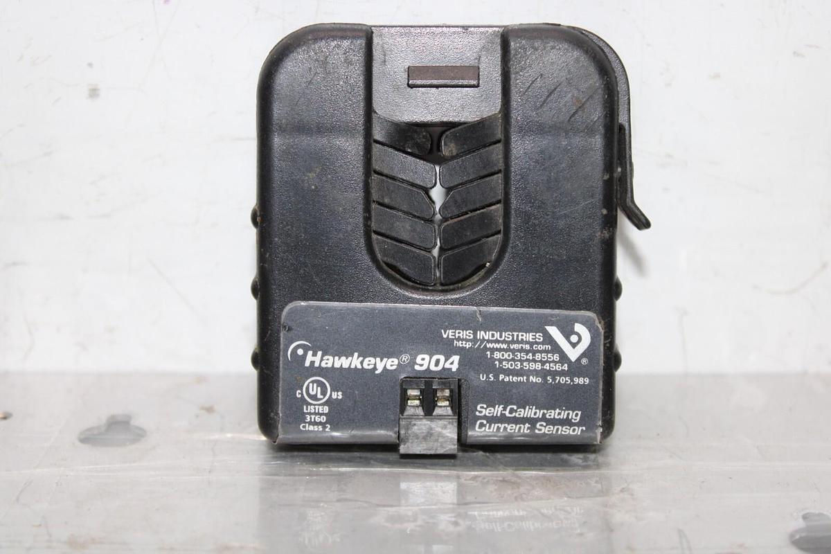 Used VERIS SELF-CALIBRATING CURRENT SENSOR HAWKEYE 904 3.5-135 AMP **WARRANTY**