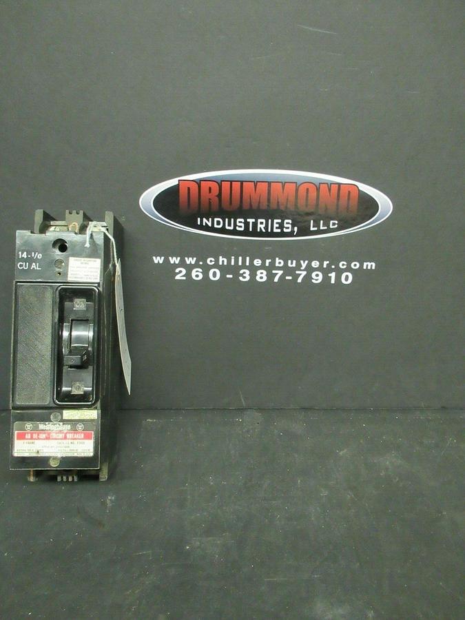 Used 100 AMP WESTINGHOUSE AB DE-ION BREAKER F2100 600 VAC 2 POLE AB POLES *WARRANTY!*