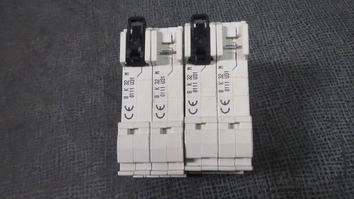 Used (SET OF 2) ABB S282 K32A CIRCUIT BREAKER  32 AMP  277/480 VAC  2 POLE # S282K32A