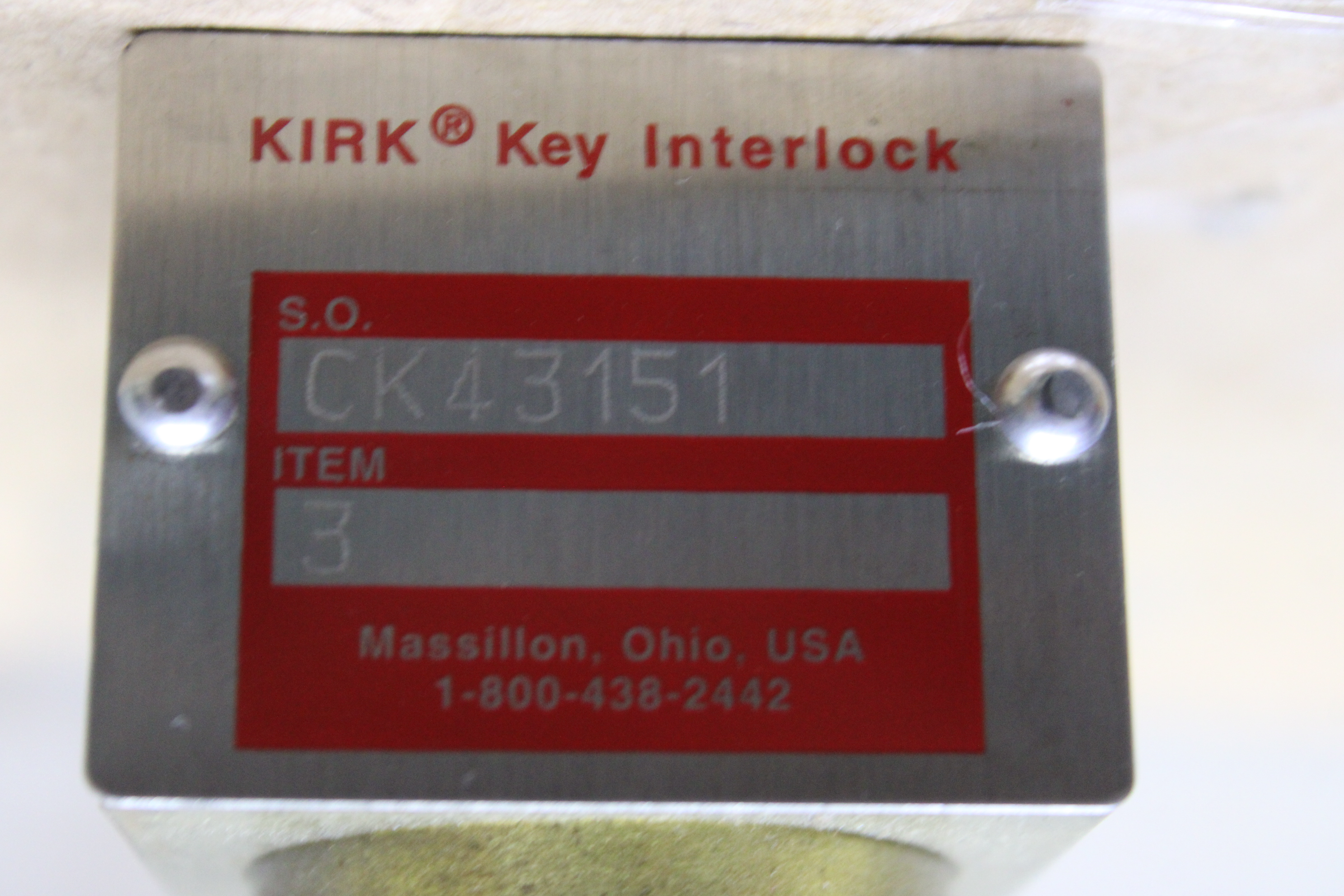 Used KIRK KEY INTERLOCK CK54021 19797 19795
