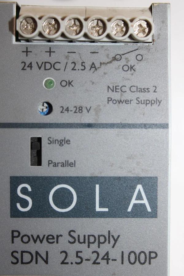 Used EMERSON SOLA POWER SUPPLY SDN-2.5-24-100P 115/230 VAC 1.3-0.7 AMP *WARRANTY*