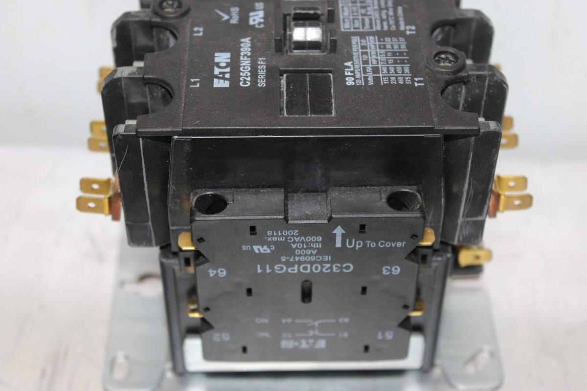 Used EATON CONTACTOR C25GNF390A 90 AMP 600 VOLT 50 HP 37 KW 3-PHASE 3-POLE