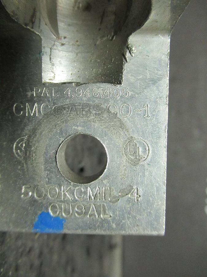 Used (3) QTY CMC AB500-1 1 SINGLE BARREL MECHANICAL CONNECTOR LUGS TAP 500 KCMIL - 4
