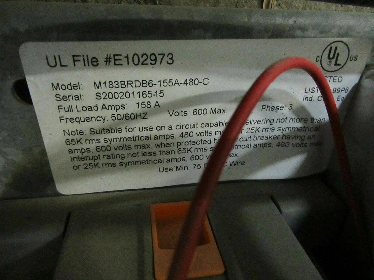 Used BENSHAW SOLID STATE SOFT STARTER M183BRDB6-155A-480-C 158 AMP 3 PHASE 600 VAC
