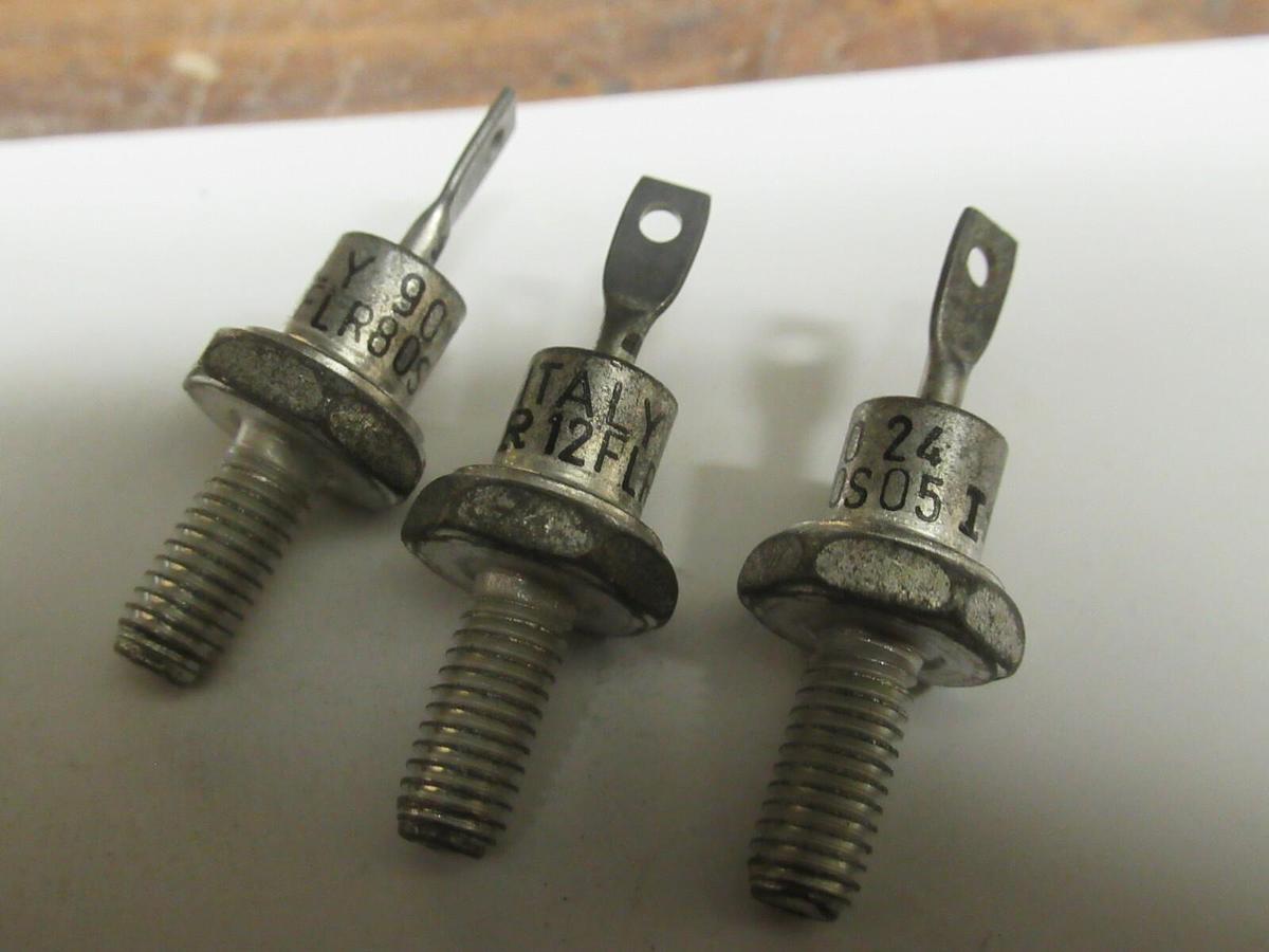 Used (3) VISHAY INTERTECHNOLOGY 12FLR80S05 GENERAL PURPOSE RECTIFIER DIODE STUDS