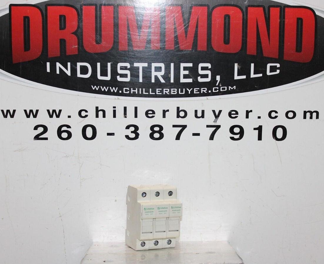 Used LITTELFUSE POWER-SAFE FUSE HOLDER LPSC-CH 3-POLE 600 VOLT 30 AMP CLASS CC