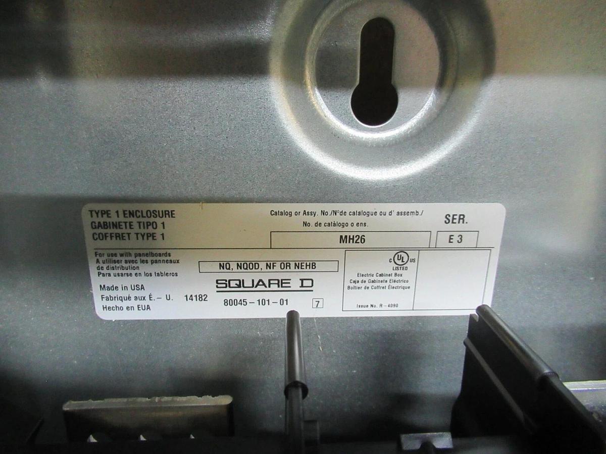 Used SQUARE D NQOD SERVICE PANEL NQ18L1 100 AMP 240 VAC SINGLE PHASE 3-WIRE