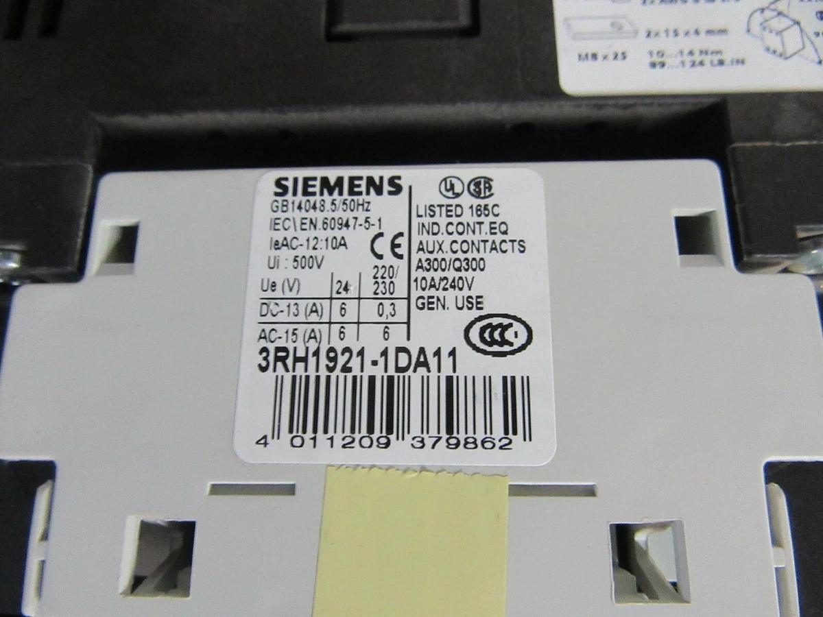 Used SIEMENS SIZE 4.5 SIRIUS STARTER 125 HP @ 460 V 3PH 195 A 120 V COIL 3RT1055-6