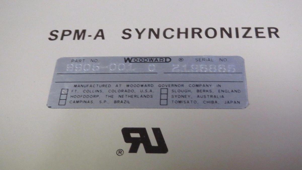 WOODWARD SPM-A SYNCHRONIZER 115/230 VAC P/N: 9905-001 REVISION O **WARRANTY**