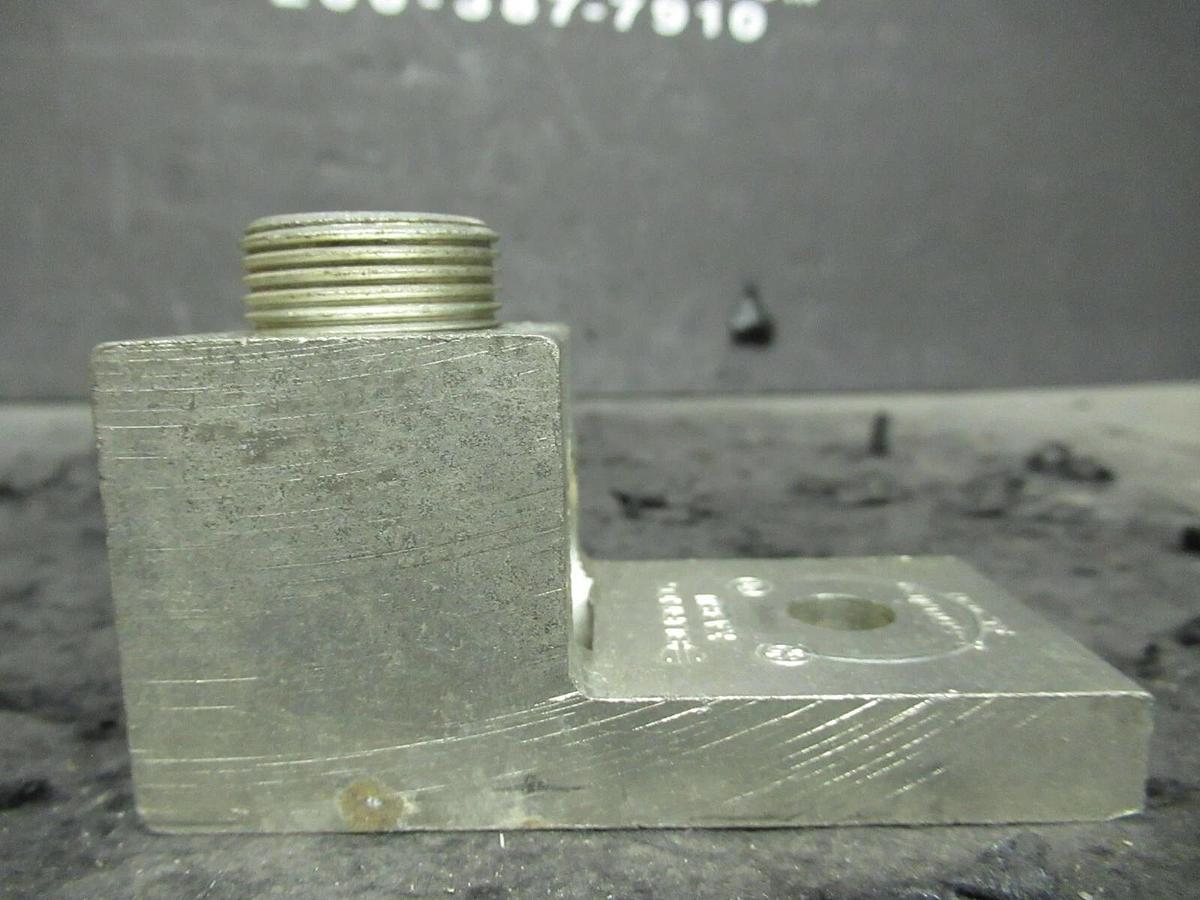 Used (3) QTY BURNDY KA36U 1 (SINGLE) BARREL MECHANICAL CONNECTOR LUG TAP 600 MCM - 2