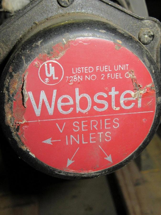 Used WEBSTER POWER FLAME V-SERIES OIL PUMP OP-CR5-GO-30 W/ BALDOR VM3116 1HP MOTOR