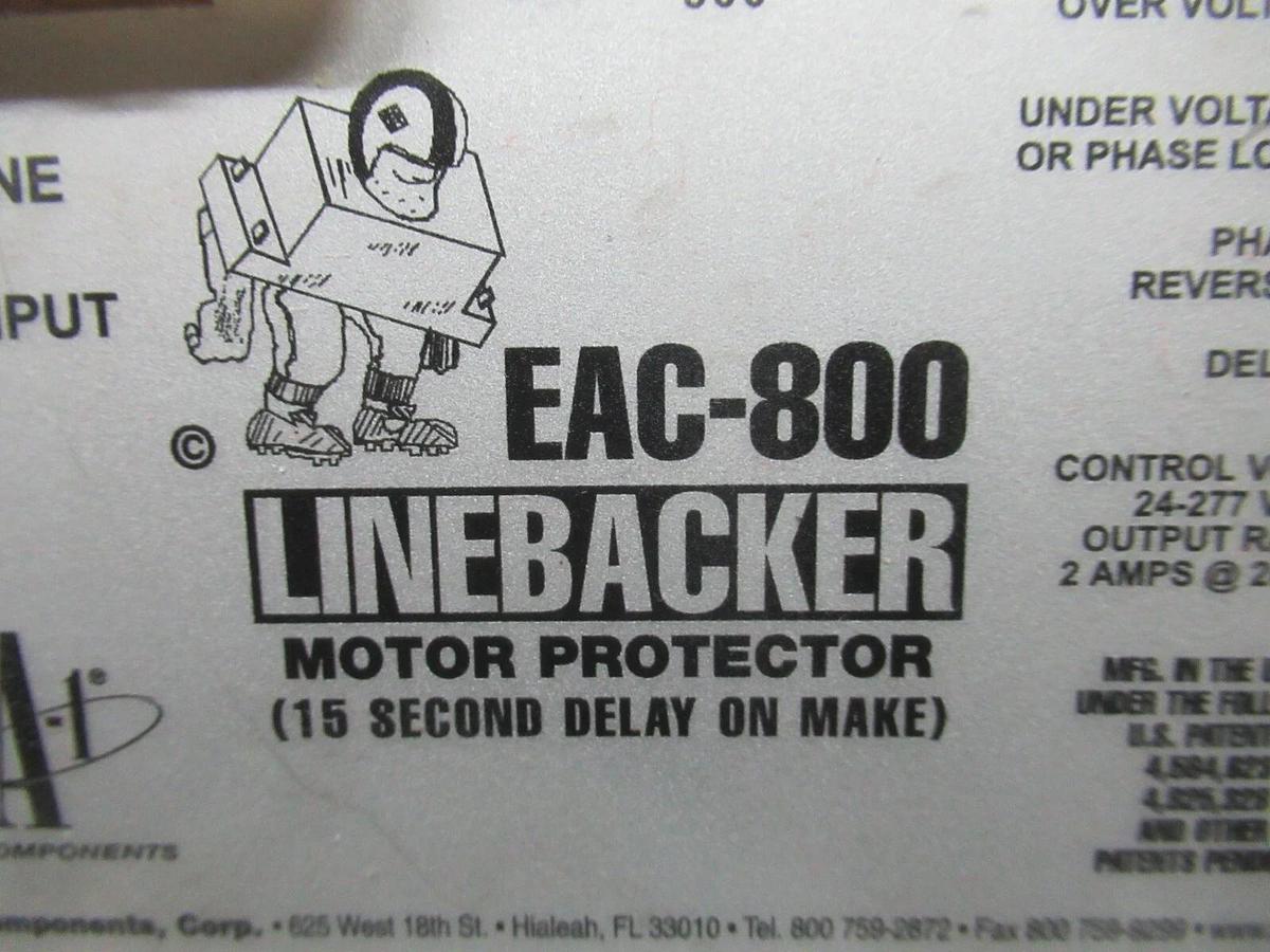 Used LINEBACKER MOTOR PROTECTOR EAC-800 TIME DELAY 24-277 VAC **WARRANTY**