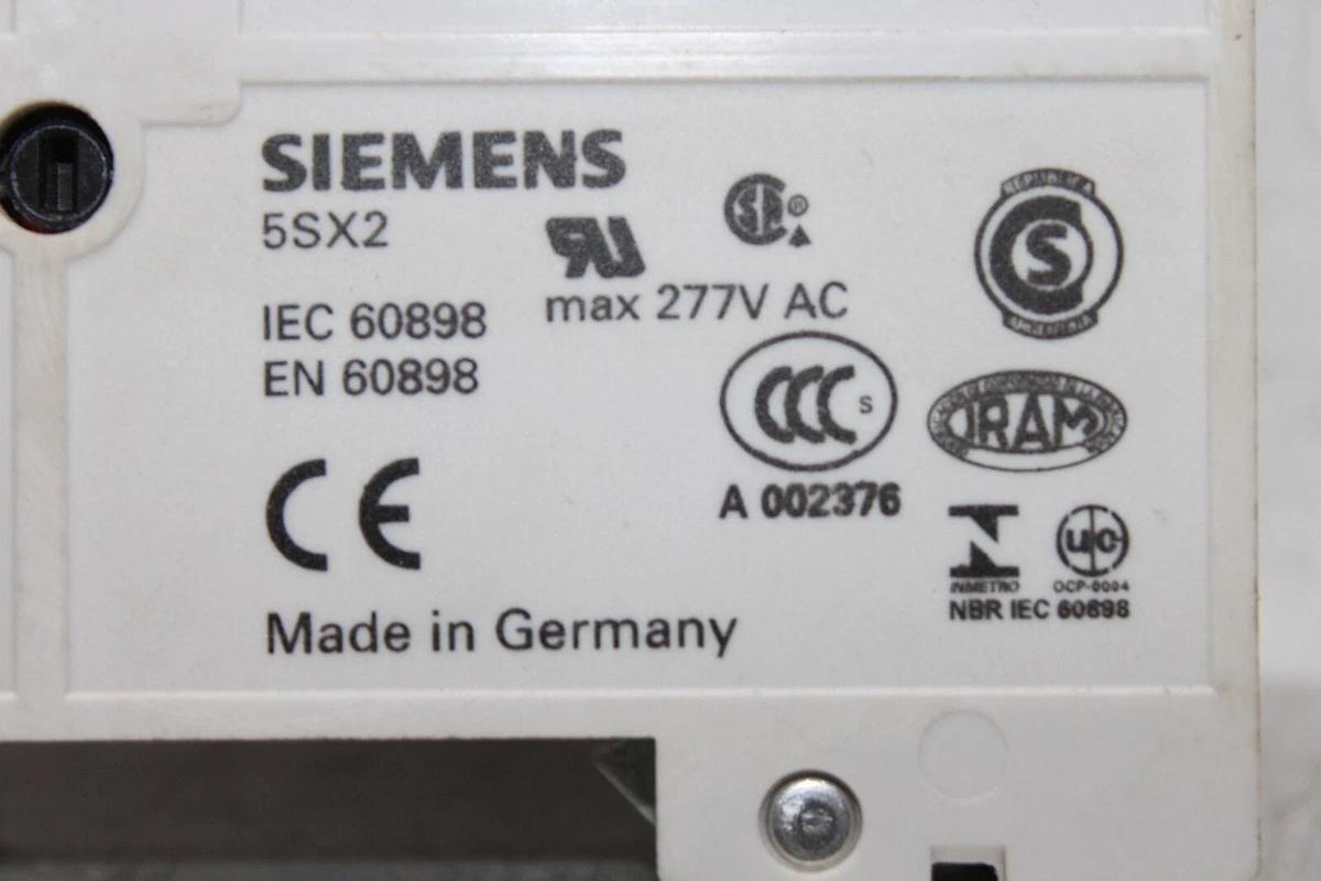 Used SIEMENS CIRCUIT BREAKER 5SX2 5SX21-D10 1-POLE 277/480 VAC **WARRANTY INCLUDED**