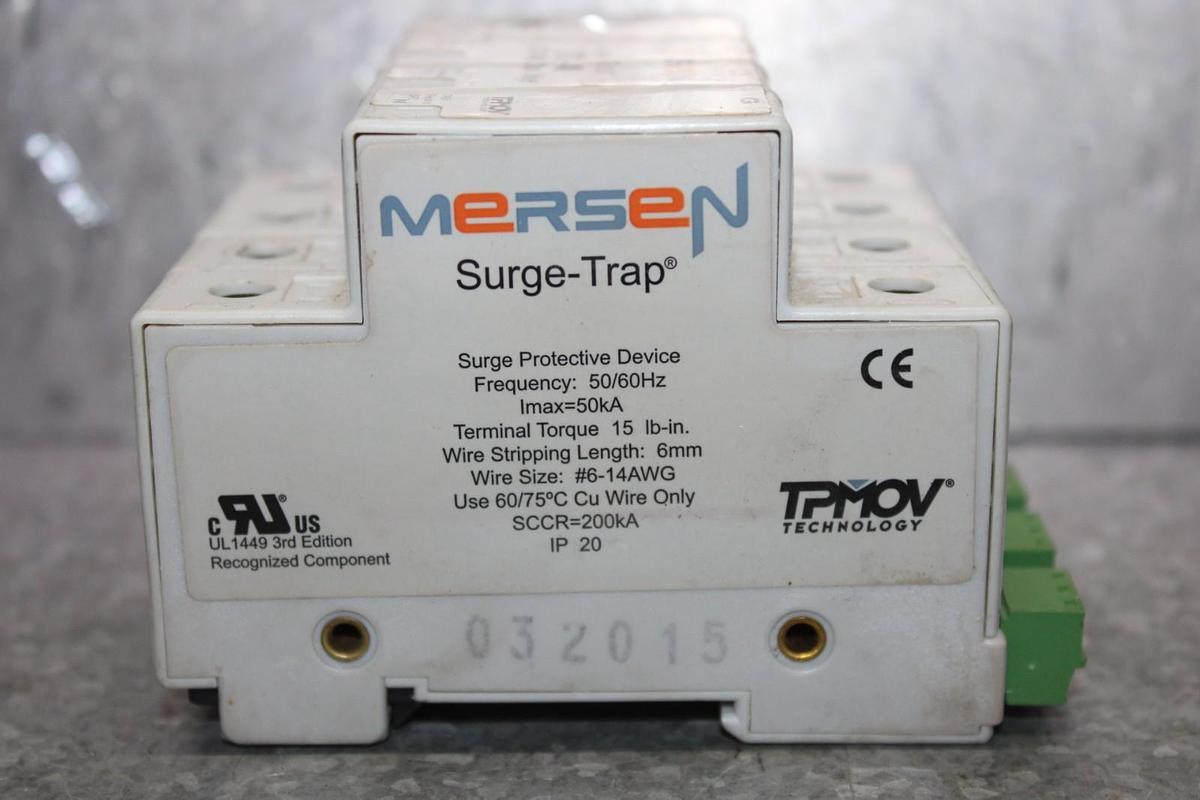 Used MERSEN SURGE-TRAP SURGE PROTECTOR ST320-4M 480/277 VAC 3-PHASE 4-POLE