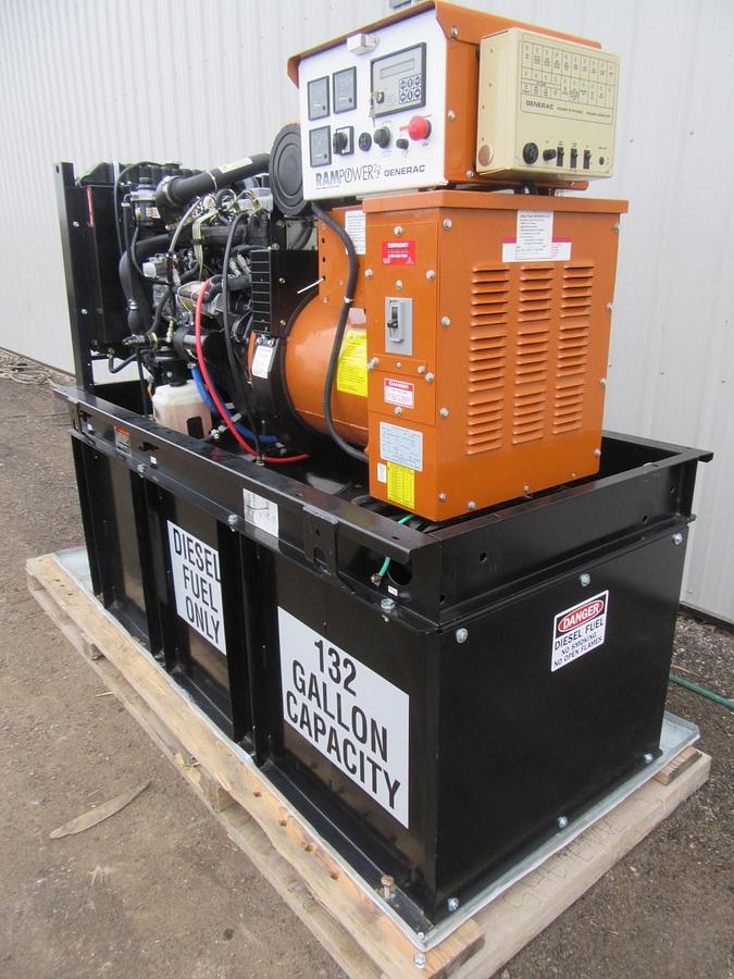 Used 30 KW DIESEL GENERATOR GENERAC 120/240 VOLT SINGLE PHASE 38 HOURS VIDEO WE SHIP