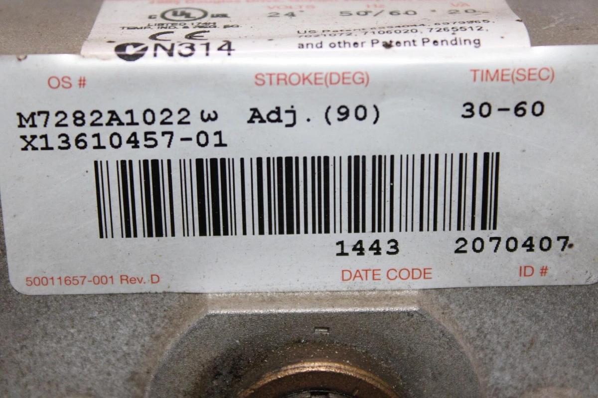 Used HONEYWELL MODULTROL IV MOTOR ACTUATOR M7282A1022 20 VA 24 VOLT X13610457-01