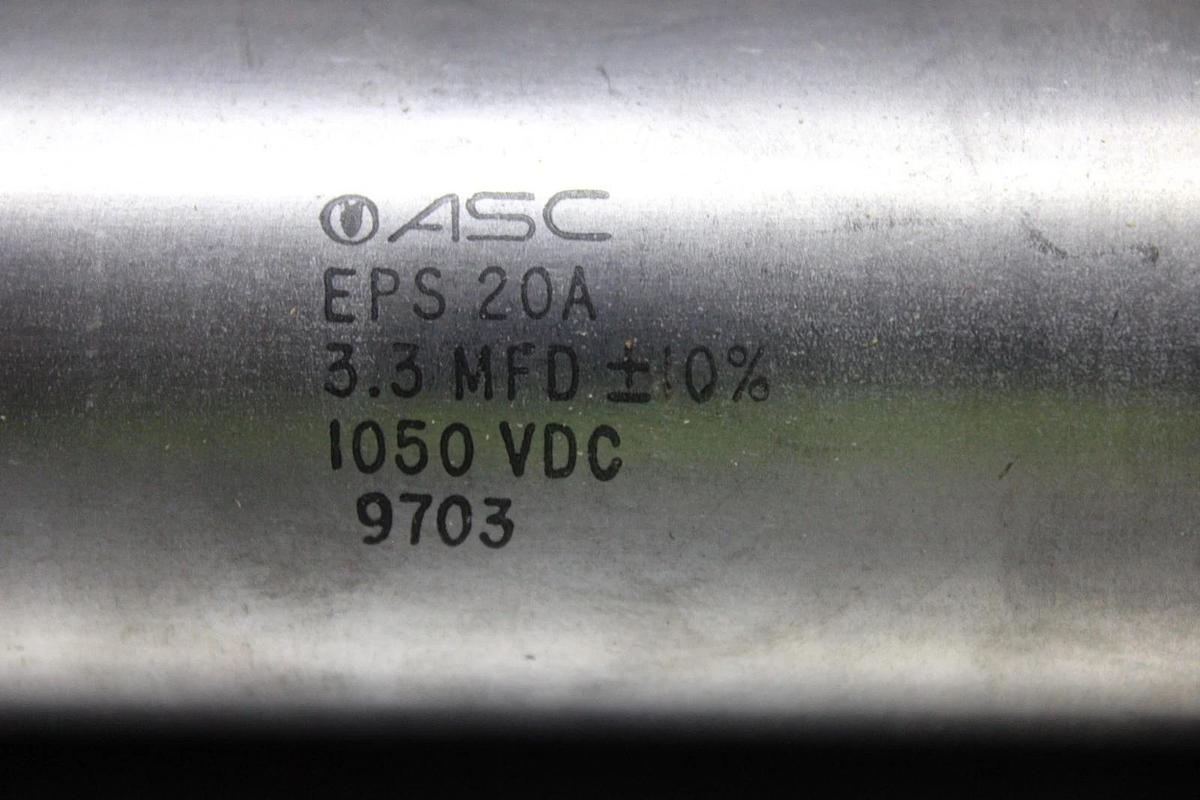 Used ASC CAPACITOR EPS20A 1050 VDC 3.3 MFD ±10% **WARRANTY INCLUDED**