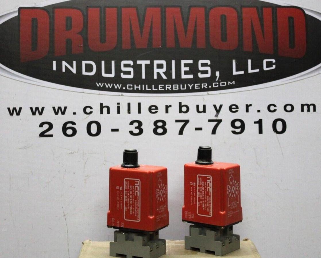 Used LOT OF 2 NCC SOLID STATE TIMER RELAY T2K-3600-461 36-3600 SECOND 120 VAC 10 AMP