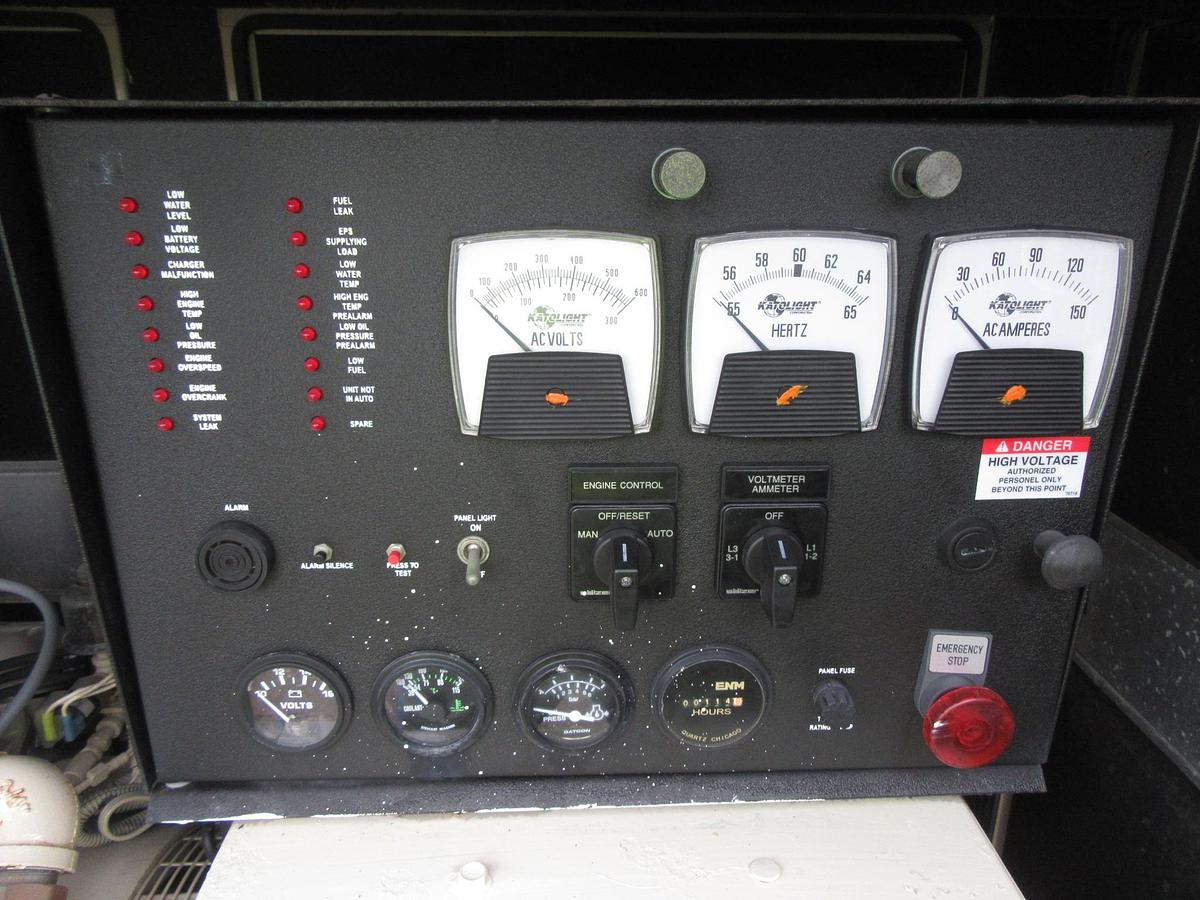Used 30 KW NATURAL GAS PROPANE GENERATOR KATOLIGHT 120/240V RE-CONNECTABLE 114 HRS VIDEO WE SHIP
