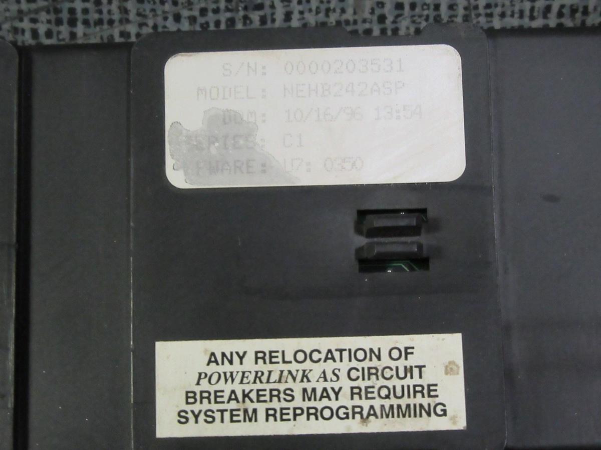 Used SQUARE D POWERLINK AS POWER INTERFACE MODULE BASE NEHB242ASP 240V PANEL NEHB