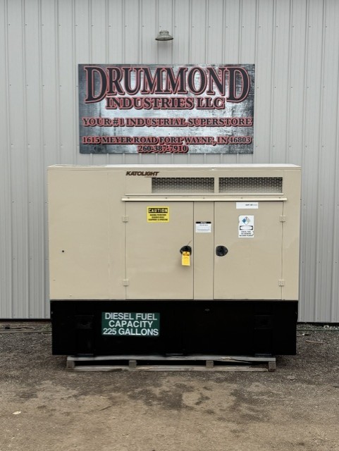 Used 60 KW DIESEL GENERATOR KATOLIGHT 120/240V RE-CONNECTABLE SOUND ENCLOSED 593 HRS