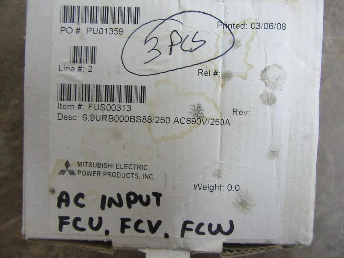 FERRAZ SHAWMUT PROSTITUTOR FUSES BS000UB69V250 250 AMP 690 VAC **NEW SURPLUS**