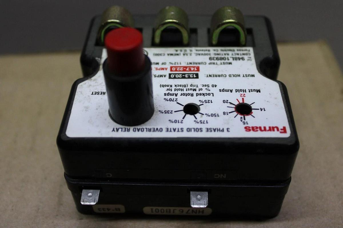 Used FURNAS 3 PHASE SOLID STATE OVERLOAD RELAY 2.5 AMP 300 VAC MODEL: 948L108939