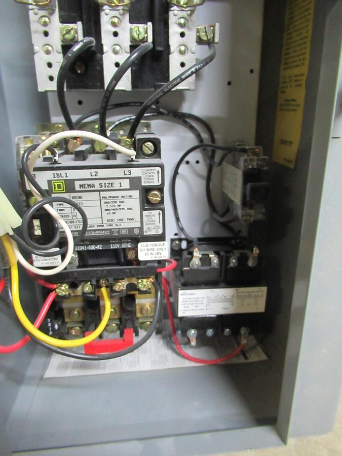 Used SQUARE D NEMA SIZE 1 COMBINATION COMBO BOX 8538SCG13 30 AMP 10 HP 600 VAC