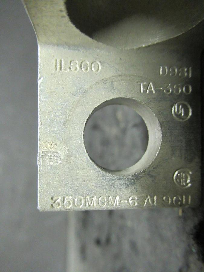 Used (6) QTY ILSCO TA-350 1 (SINGLE) BARREL MECHANICAL CONNECTOR LUG TAP 350 MCM - 6