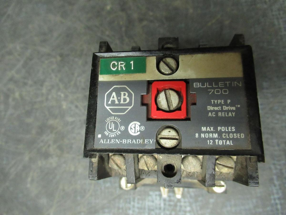 Used ALLEN-BRADLEY CONVERTIBLE CONTROL RELAY 700-P200A1 SERIES A 120V-600V 7200VA