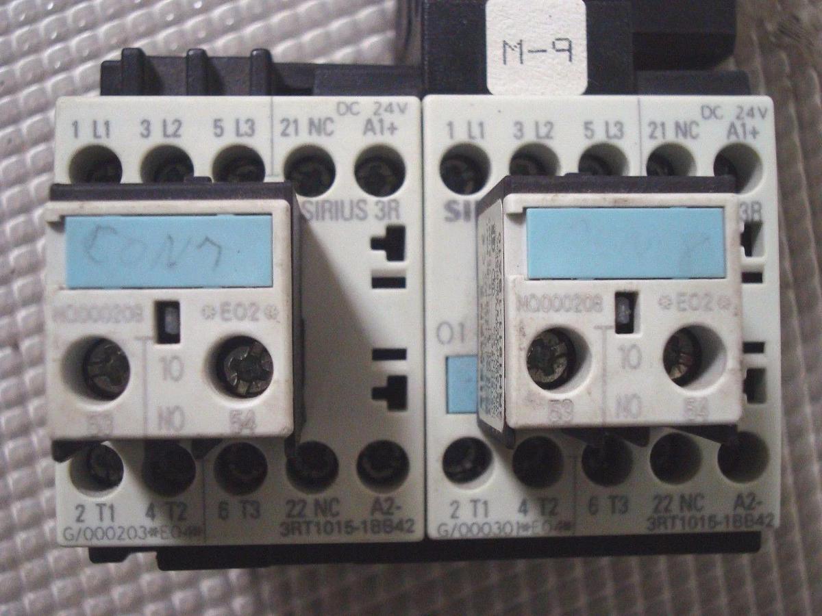 Used SIEMENS SIRIUS MOTOR START SET 1.8-2.5 AMP # 3RV1021-1CA10 W/ 3RT1015-1BB42 X 2
