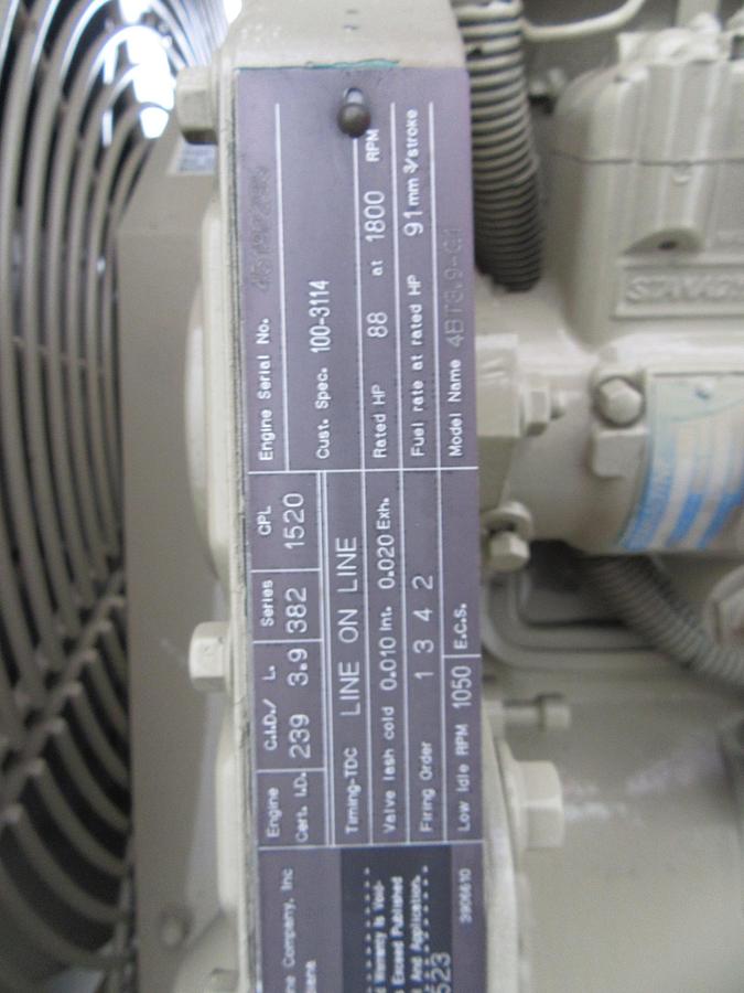 Used 50 KW DIESEL GENERATOR CUMMINS 120/240V B3.9-G1 RECONNECTABLE VIDEO ENCLOSED