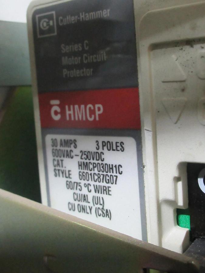 Used CUTLER HAMMER MOTOR STARTER CONTROL BUCKET MODEL: 2100 12" NEMA SIZE 1 30 AMP