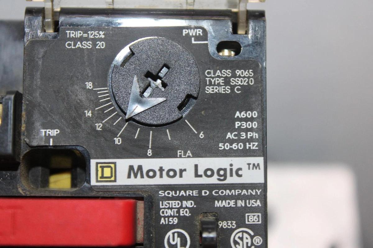 Used SQUARE D MOTOR LOGIC ADJUSTABLE OVERLOAD RELAY SS020 6-18 AMP **WARRANTY**