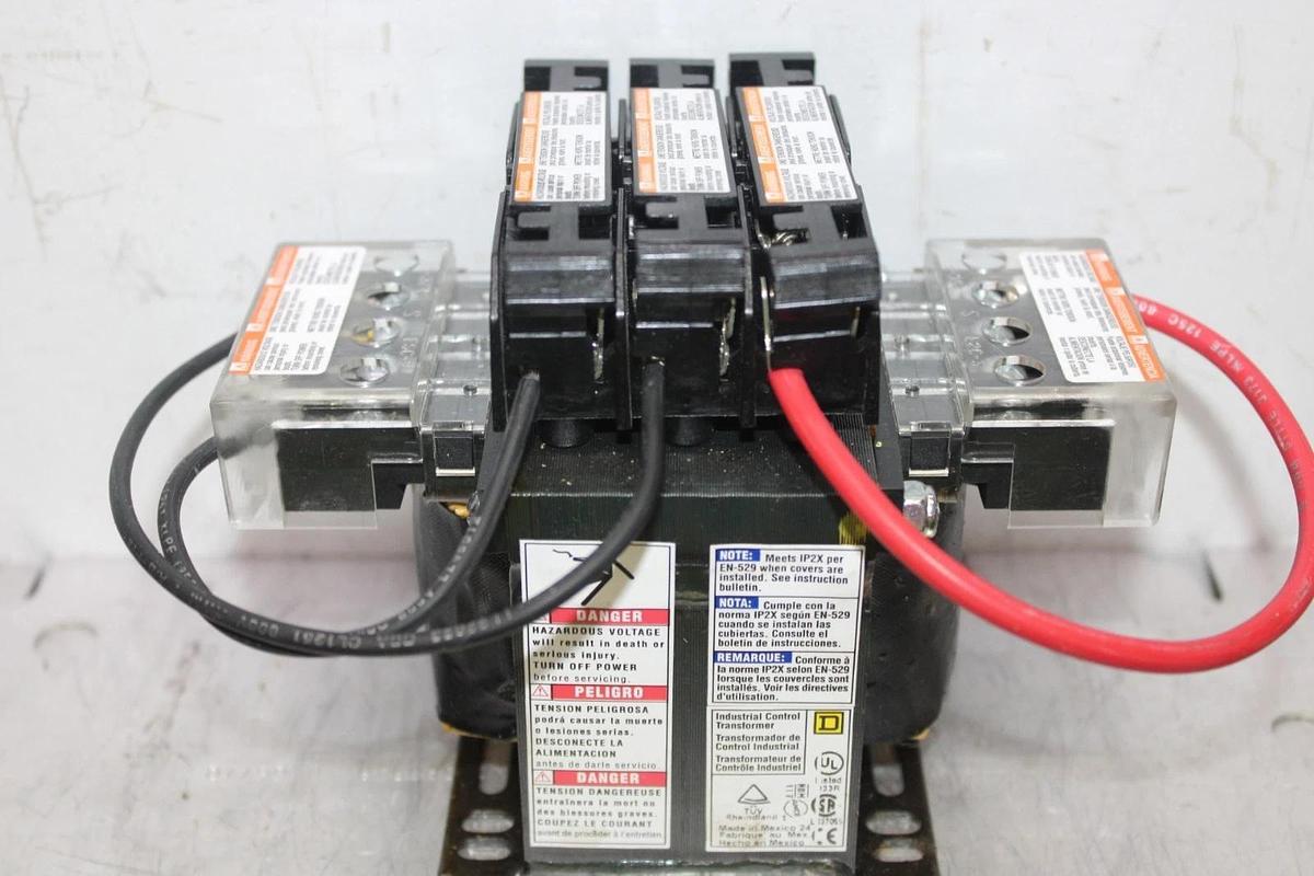 Used SQUARE D TRANSFORMER 9070TF250D1 0.25 KVA HIGH: 240/480 VOLT LOW: 120 VOLT