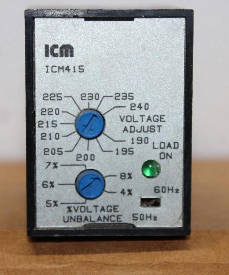 Used ICM 3-PHASE LINE MONITOR RELAY ICM415 10 AMP 240 VAC **WARRANTY**