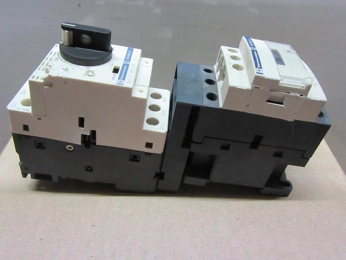 Used SQUARE D MANUAL MOTOR STARTER LC1-D12 25 AMP 600 VAC 10 HP W/ GV2-P14H7