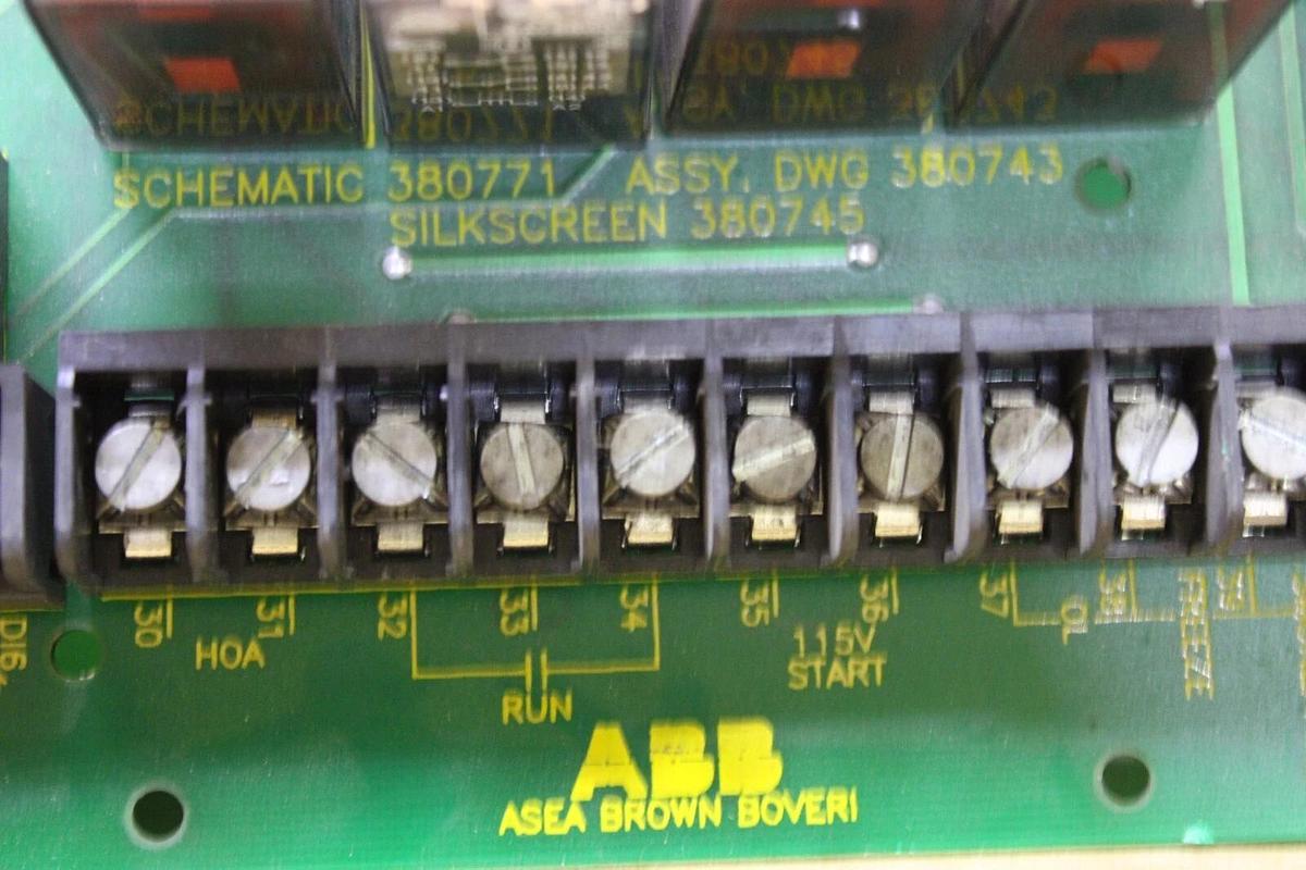Used ABB RELAY CIRCUIT BOARD 380742 REV. G 380771 380743 380745 **WARRANTY**
